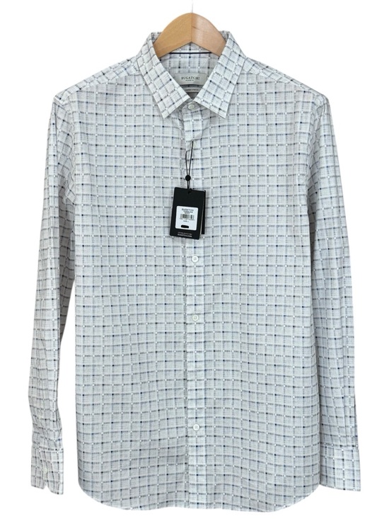 Bugatchi Other - NWT Bugatchi Shaped Fit Comfort Stretch Shirt - White/Blue Grid - Size L